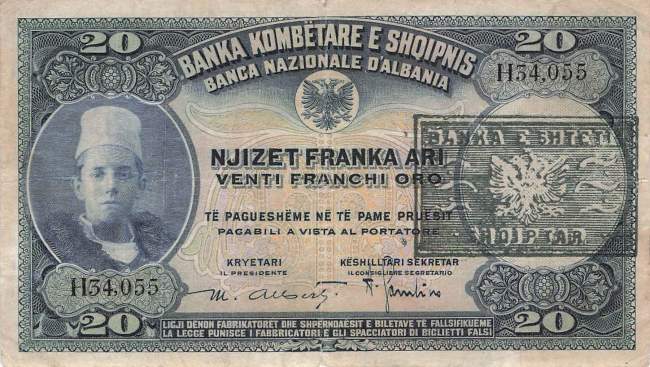Albanien 20 Franka p12b 1945